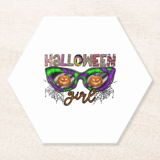 Halloween Girl Kartonnen Onderzetters (Voorkant)