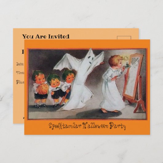  Halloween Girl Party Uitnodiging (Voorkant / Achterkant)