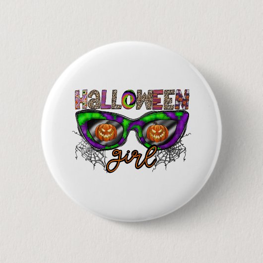 Halloween Girl Ronde Button 5,7 Cm (Voorkant)