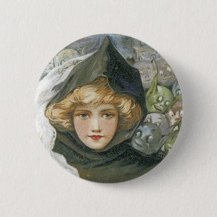 Halloween Girl Ronde Button 5,7 Cm