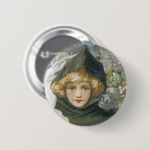 Halloween Girl Ronde Button 5,7 Cm (Voorkant /achterkant)