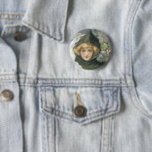 Halloween Girl Ronde Button 5,7 Cm (In situ)