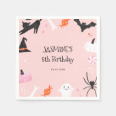 Halloween Girls Birthday Napkins Servet (Voorkant)
