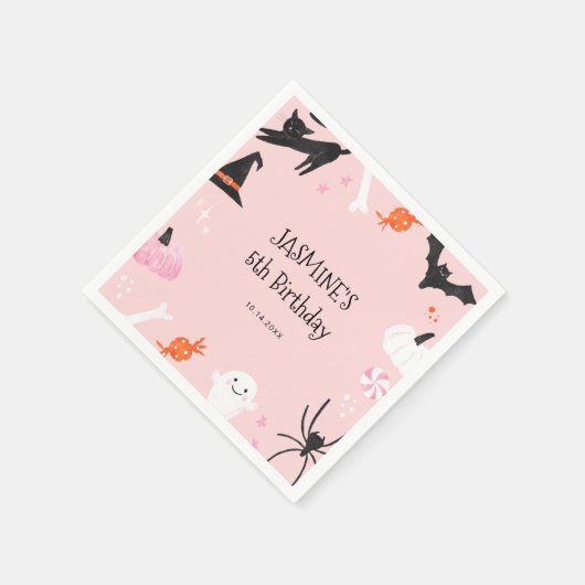 Halloween Girls Birthday Napkins Servet (Hoek)
