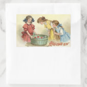 Halloween Girls Bobbing for Apples  Rechthoekige Sticker (Tas)