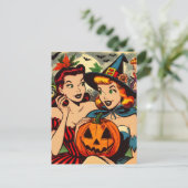 Halloween Girls Comics Briefkaart (Staand voorkant)