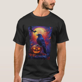 Halloween Girls Design Boys Crow Pumpkin Kinder Ha T-shirt