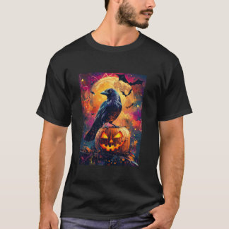 Halloween Girls Design Boys Crow Pumpkin Kinder Ha T-shirt