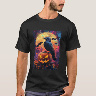Halloween Girls Design Boys Crow Pumpkin Kinder Ha T-shirt