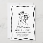 Halloween Girls Night Hand getrokken uitnodiging (Voorkant)