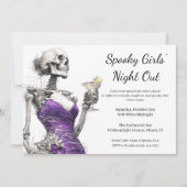 Halloween Girls Night Out | Spooky Cocktail Party Kaart (Voorkant)