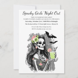 Halloween Girls Night Out | Spooky Cocktail Party Kaart