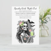 Halloween Girls Night Out | Spooky Cocktail Party Kaart (Staand voorkant)