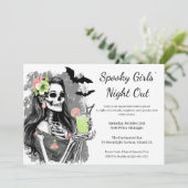 Halloween Girls Night Out | Spooky Cocktail Party Kaart (Staand voorkant)