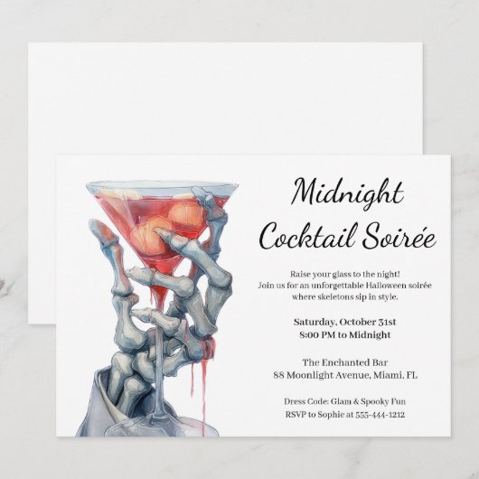 Halloween Girls Night Out | Spooky Cocktail Party Kaart (Voorkant / Achterkant)