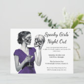 Halloween Girls Night Out | Spooky Cocktail Party Kaart (Staand voorkant)