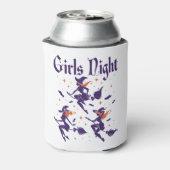 Halloween Girls Night Out Witches on Broomsticks Blikjeskoeler (Blikje Achterkant)