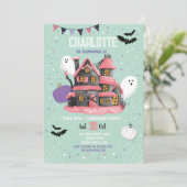 Halloween Girls Verjaardag House Party Ghosts Kaart (Staand voorkant)