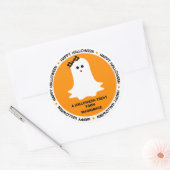 Halloween Girly Ghost Favor Ronde Sticker (Envelop)