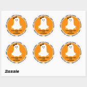 Halloween Girly Ghost Favor Ronde Sticker (Vel)