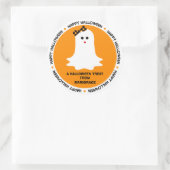 Halloween Girly Ghost Favor Ronde Sticker (Tas)