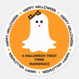 Halloween Girly Ghost Favor Ronde Sticker