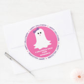 Halloween Girly Ghost Favor Ronde Sticker (Envelop)