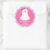 Halloween Girly Ghost Favor Ronde Sticker (Tas)