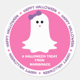 Halloween Girly Ghost Favor Ronde Sticker