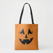 Halloween Girly Jack-O-Lantern Pumpkin Face Tote Bag (Voorkant)