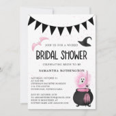 Halloween Girly Wyed Bridal Shower Invitation Kaart (Voorkant)