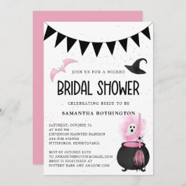 Halloween Girly Wyed Bridal Shower Invitation Kaart
