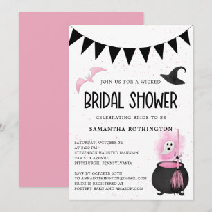 Halloween Girly Wyed Bridal Shower Invitation Kaart