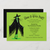 Halloween Glam Witch Party Kaart (Voorkant / Achterkant)