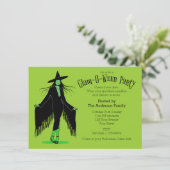 Halloween Glam Witch Party Kaart (Staand voorkant)