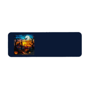 Halloween Glas in lood Art Adresetiketten Etiket