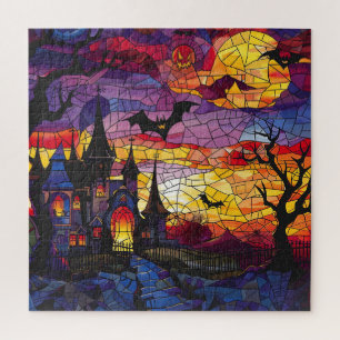 Halloween Glas in lood Art Jigsaw Puzzel