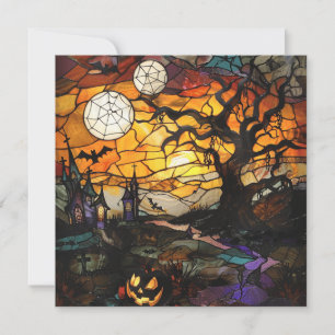 Halloween Glas in lood Art Kaart