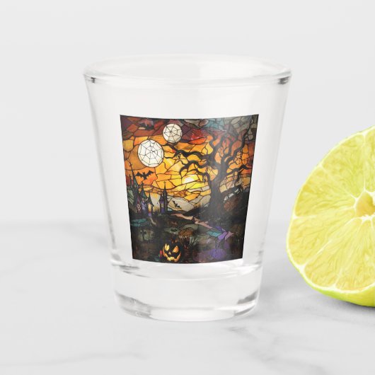 Halloween Glas in lood Art Shot Glass (Voorkant)