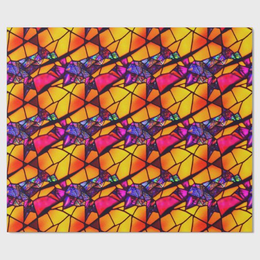 Halloween Glas in lood Pattern Wrapping paper Cadeaupapier (Vlak)