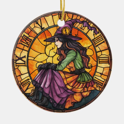 Halloween Glas in lood Steampunk Ornament (Voorkant)