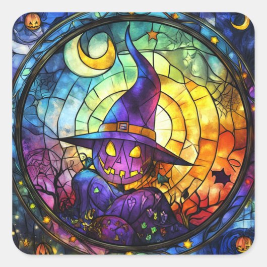 Halloween Glas in lood Steampunk Stickers (Voorkant)