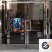 Halloween Glas in lood Window Cling Raamsticker (Kantoordeur)