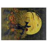 Halloween Glass Cutting Board, Scarecrow Snijplank (Voorkant)