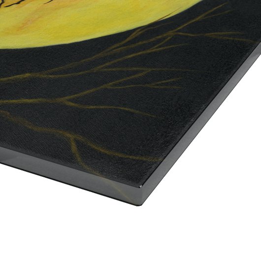 Halloween Glass Cutting Board, Scarecrow Snijplank (Hoek)