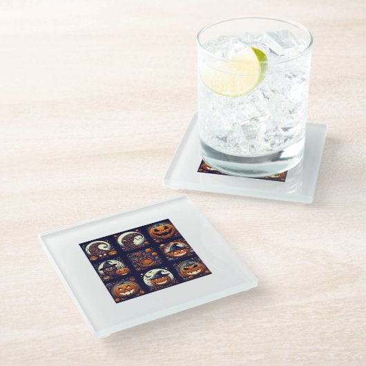 Halloween Glass Onderzetter (Schuin)