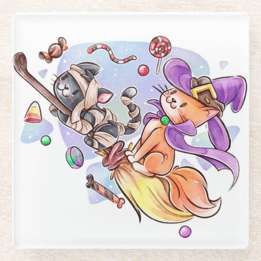 Halloween Glass Onderzetter Glazen Onderzetter (Voorkant)