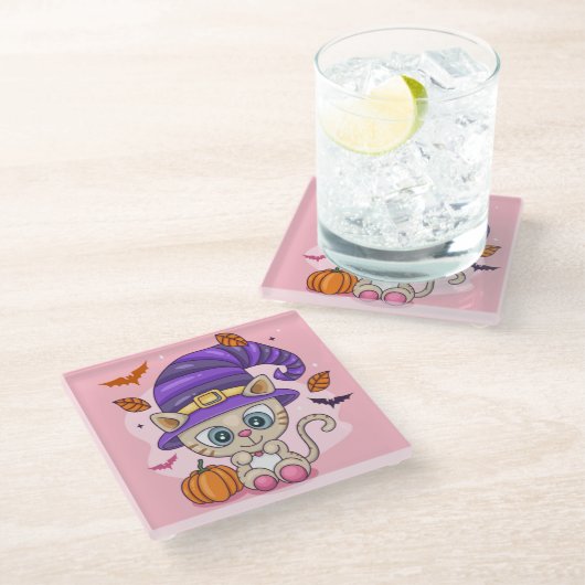 Halloween Glass Onderzetter Glazen Onderzetter (Schuin)