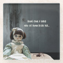 Halloween Glass Onderzetter, griezelig Miss Muffet