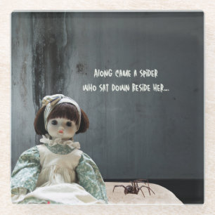 Halloween Glass Onderzetter, griezelig Miss Muffet Glazen Onderzetter